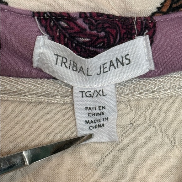 Tribal Jeans Women's Printed Quilted Shacket Paisley Pink Purple XL - Picture 2 of 8